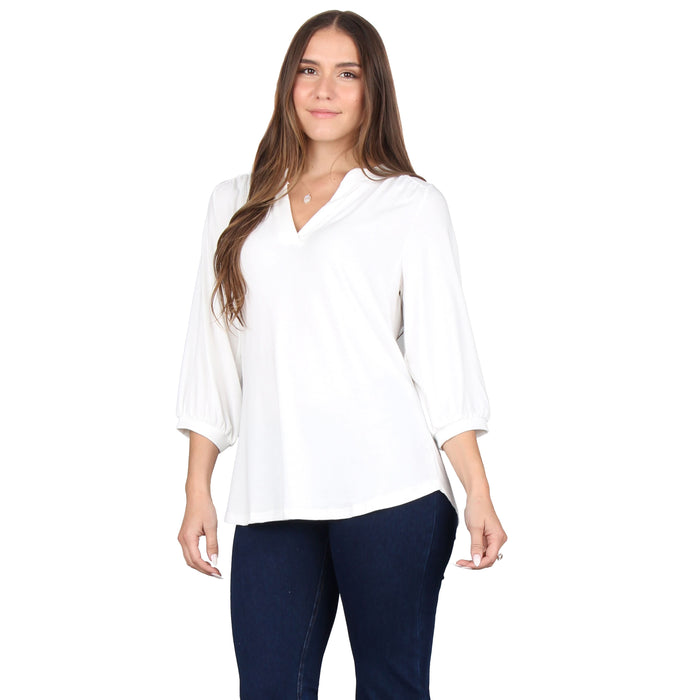 3/4 Sleeve Stand Collar Tunic