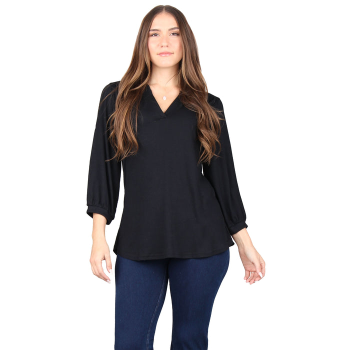 3/4 Sleeve Stand Collar Tunic