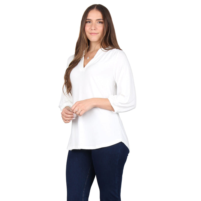 3/4 Sleeve Stand Collar Tunic