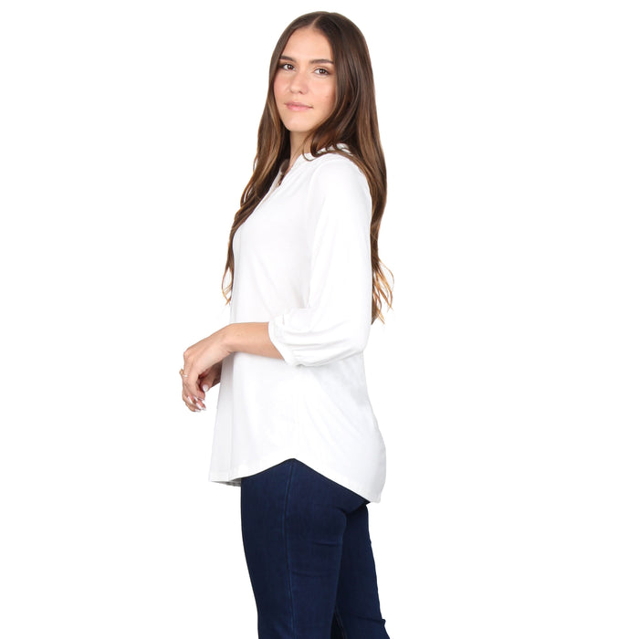3/4 Sleeve Stand Collar Tunic