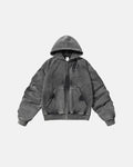Acid Washed Embroidery Zip Up Hoodies | Inflation Streetwear