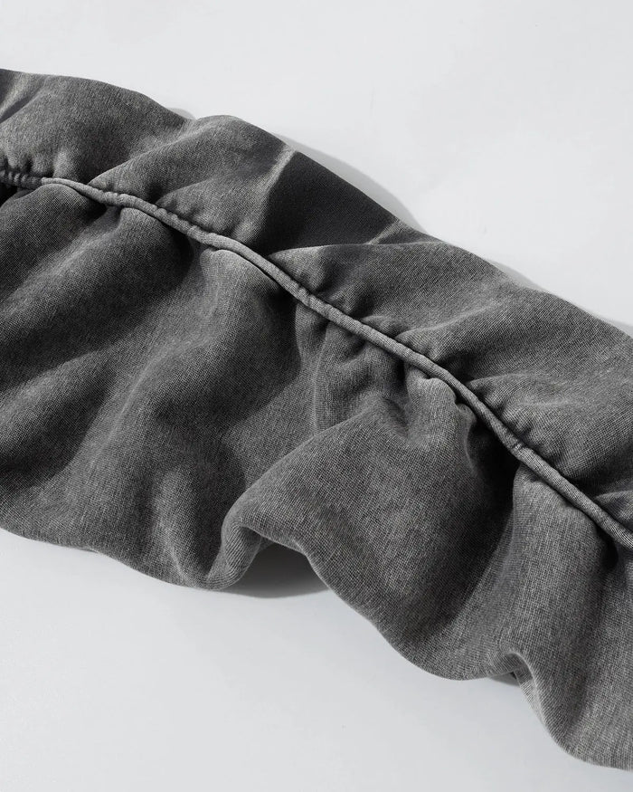 Acid Washed Embroidery Zip Up Hoodies | Inflation Streetwear