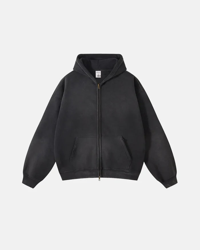 Acid Washed Zip Up Hoodies | Inflation Streetwear