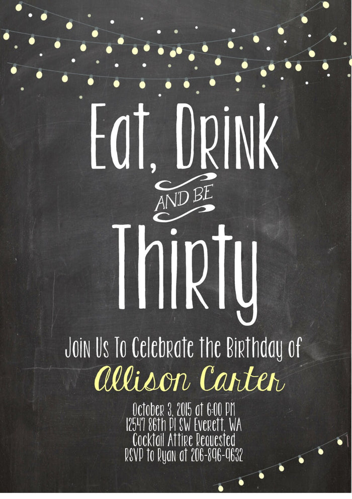 Adult Birthday Invitation