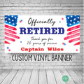 officially retired military all branches banner with red white and blue coloring