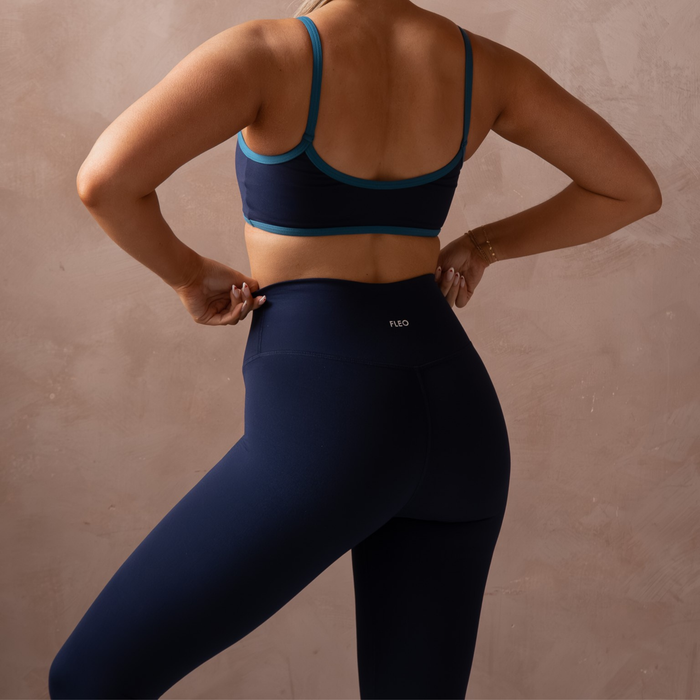 Classic Navy + Ink Blue Ankle Dip Legging 25"- No Front Seam - High Rise by FLEO - 4