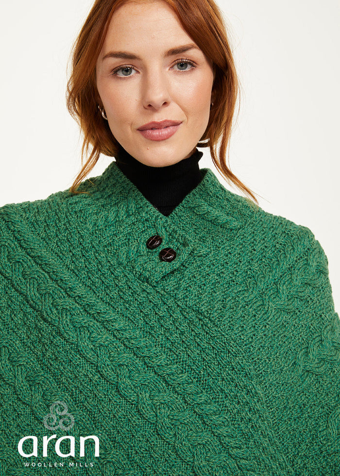 Aran Poncho | Green