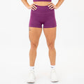 Heather Grape Kiss No Front Seam High Rise Spandex Shorts