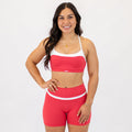 Watermelon + White Austin Sports Bra - Medium Support by FLEO - 1
