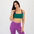 Aventurine, Black + Mulberry Blossom Ava Racerback Sports Bra - Medium Support by FLEO - 1