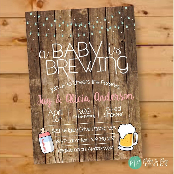 Baby is Brewing Shower Invite