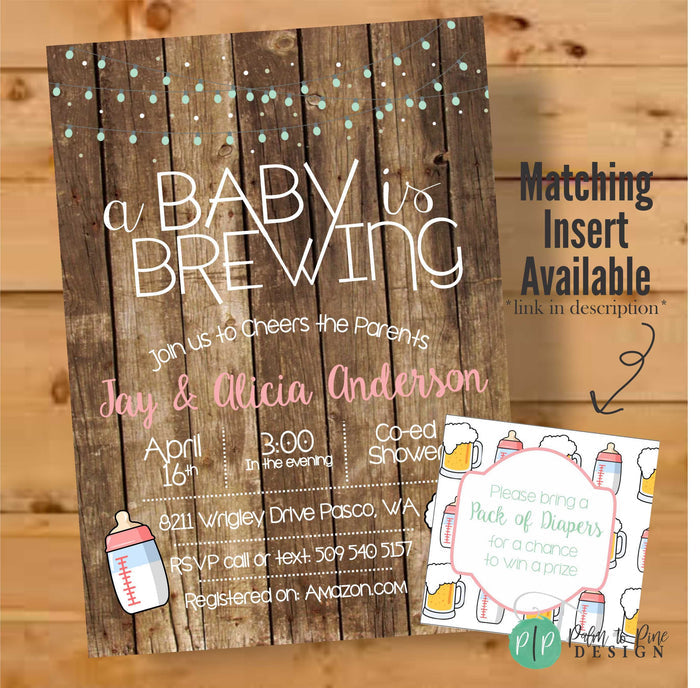 Baby is Brewing Shower Invite