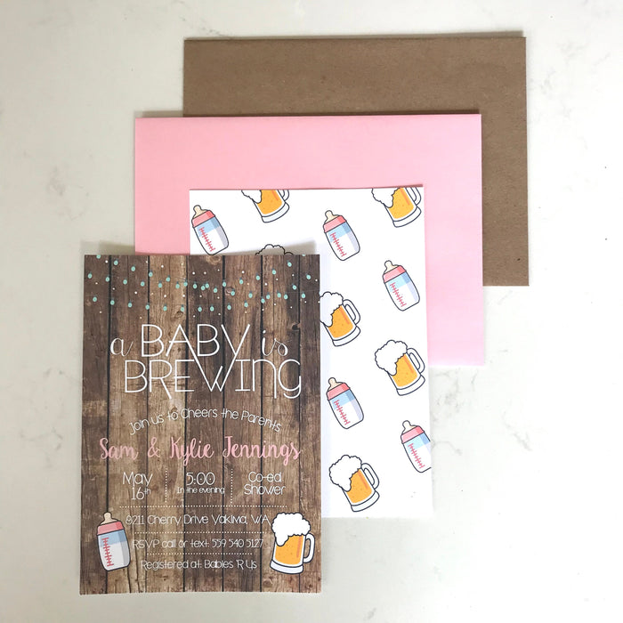 Baby is Brewing Shower Invite