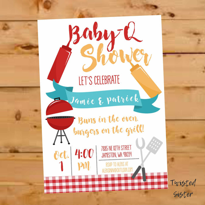Personalized BBQ invitation baby