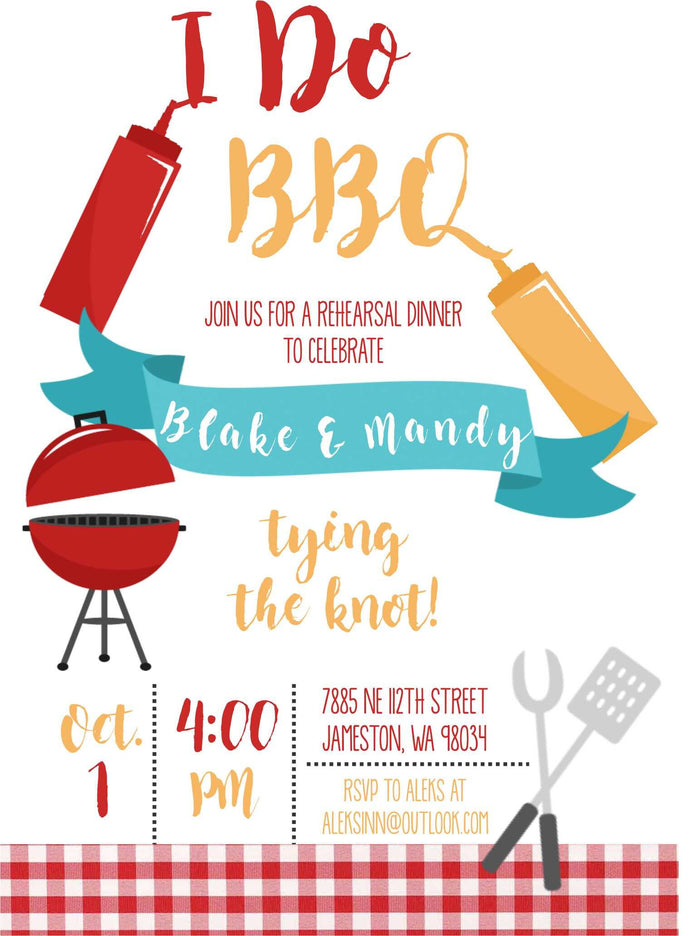 Personalized BBQ invitation baby