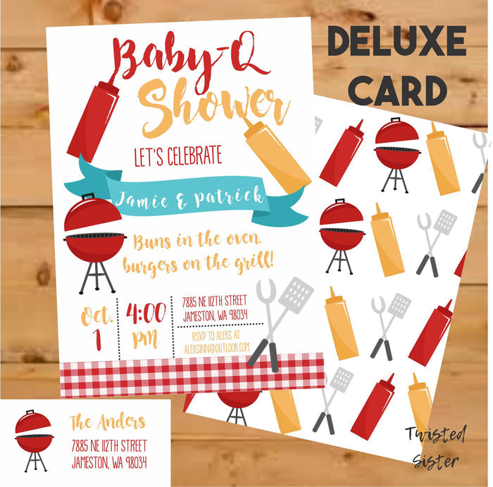 Personalized BBQ invitation baby