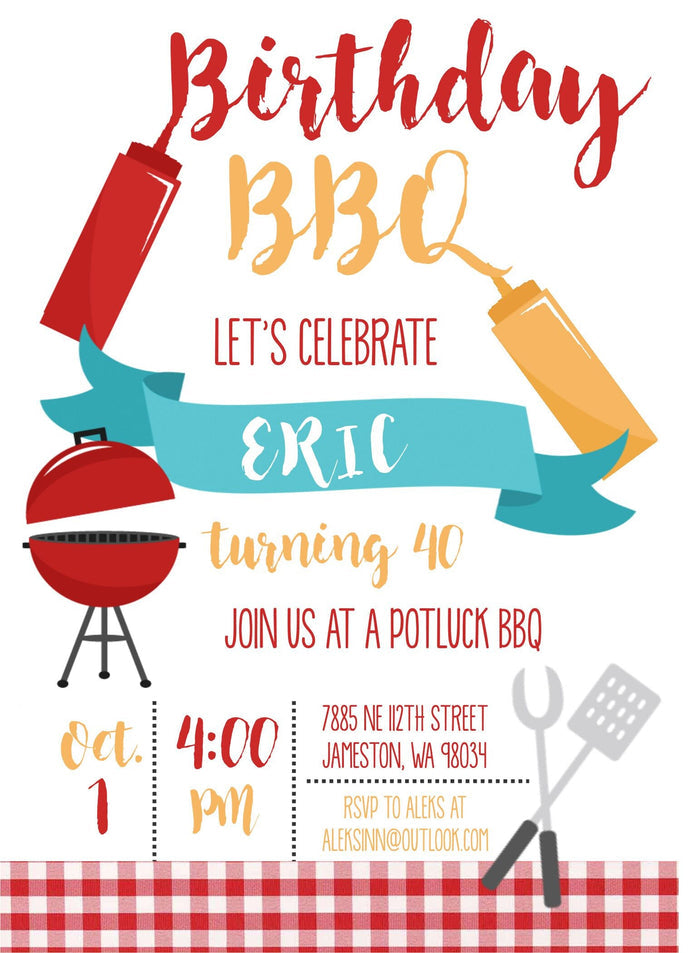 Personalized BBQ invitation baby