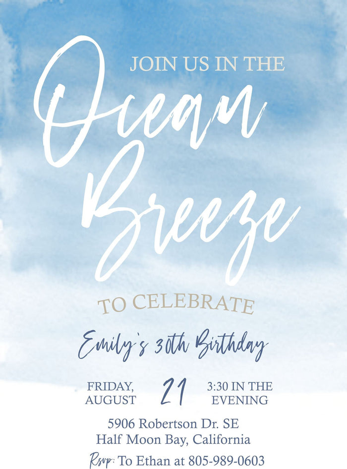 Personalized Beach birthday invite