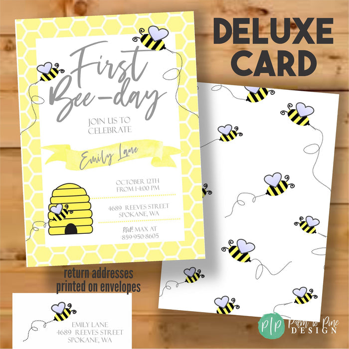 Personalized Bee baby shower invites
