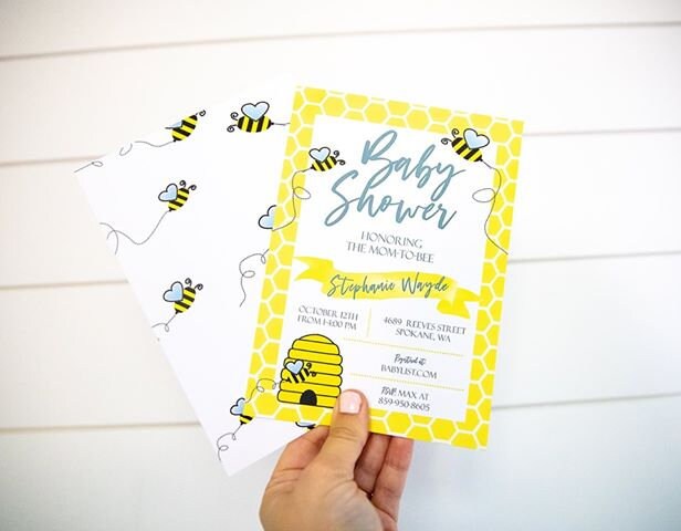 Personalized Bee baby shower invites