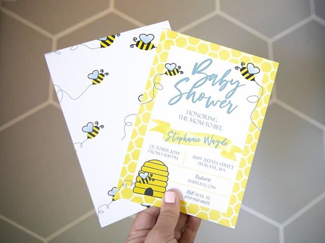 Personalized Bee baby shower invites