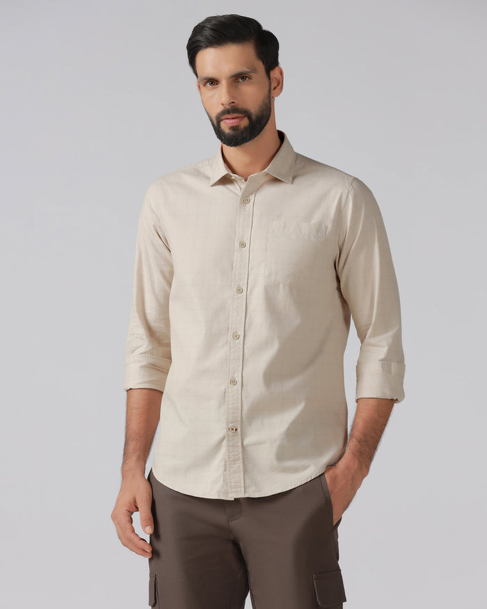 Beige Check Shirt - Nipon
