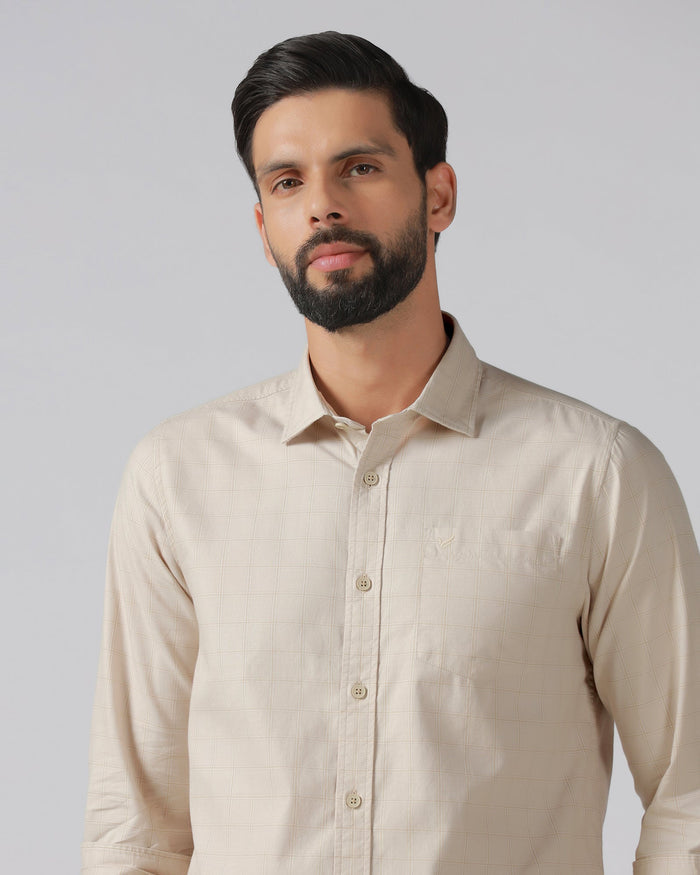 Beige Check Shirt - Nipon