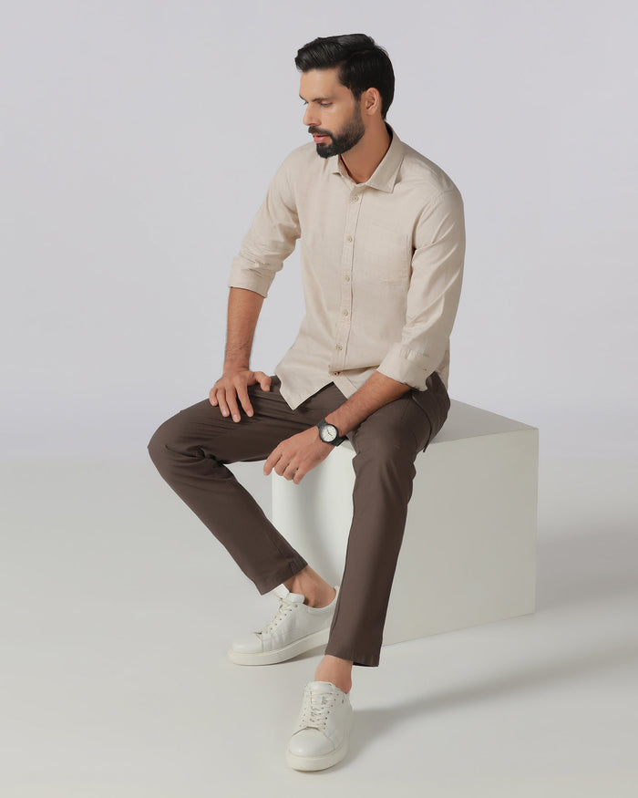 Beige Check Shirt - Nipon