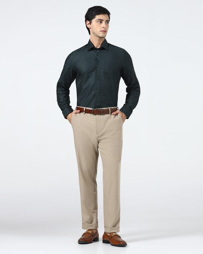 Beige Solid Trouser - Henry