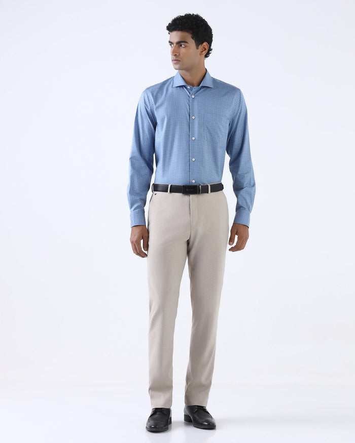 Beige Textured Trouser - Gaezry
