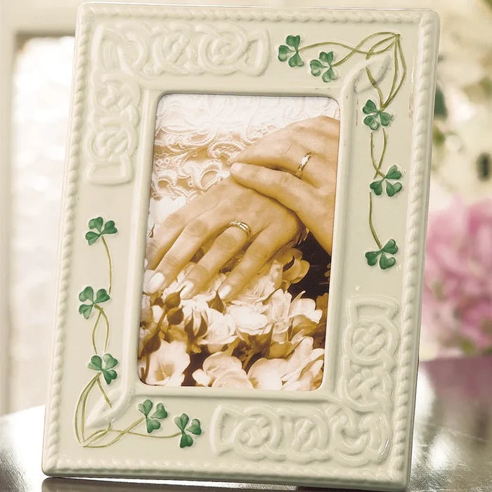 Belleek Classic 4x6 Tara Shamrock Frame