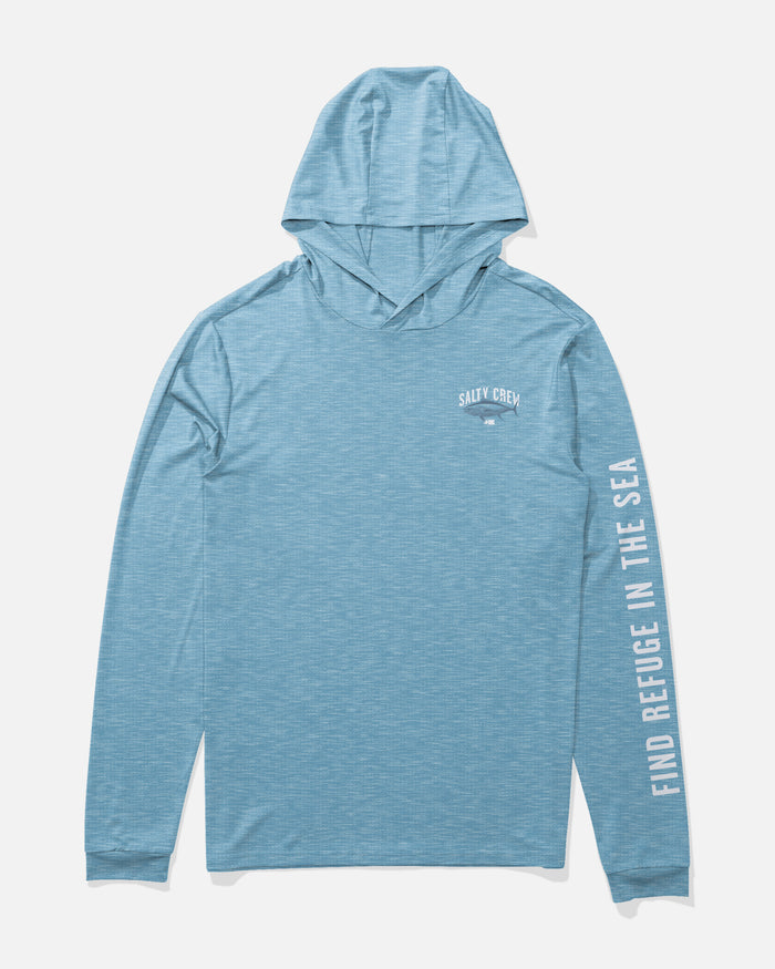 Bitmap Hood Sunshirt - Blue Heather