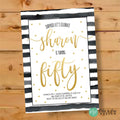 Black and Gold Adult Birthday Invitation