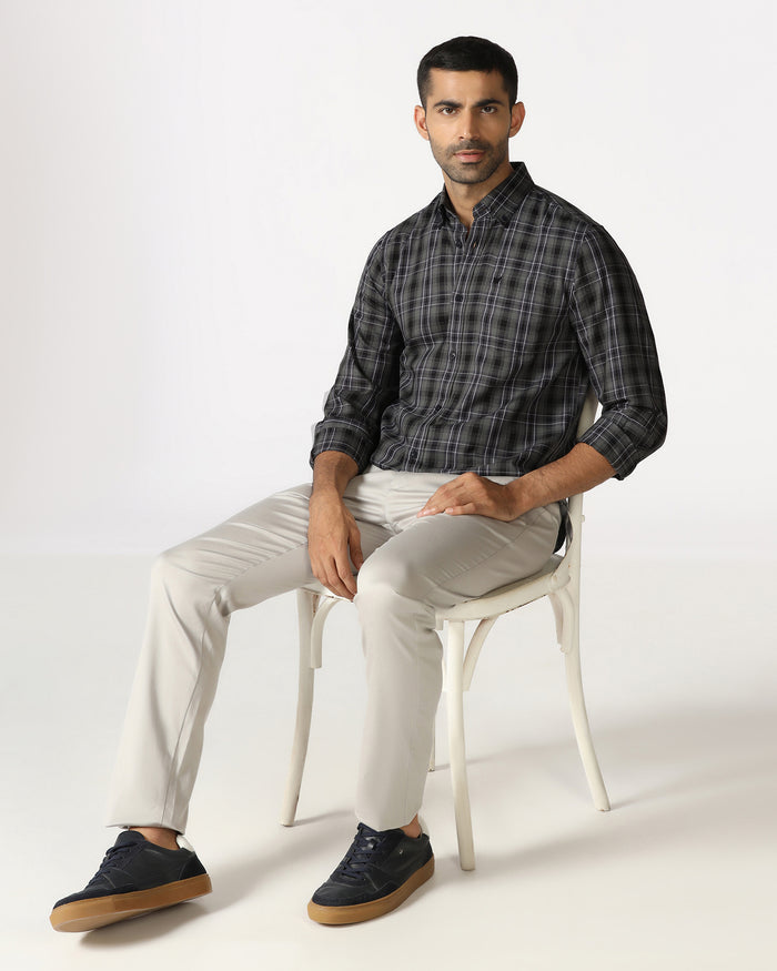 Black Check Shirt - Yahiko