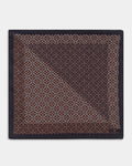Black Printed 100% Silk Pocket Square - Abbot