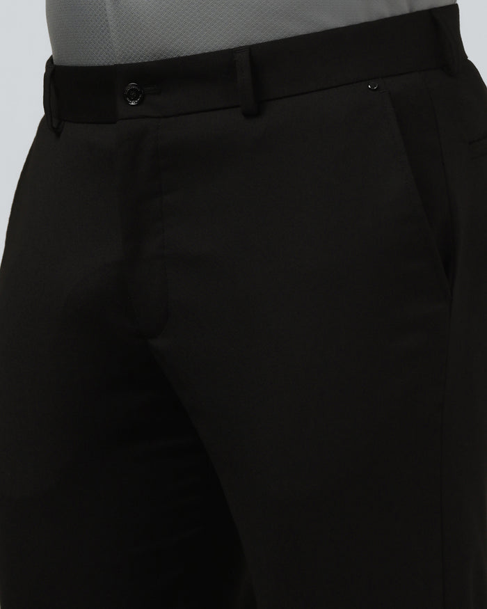 Black Solid Trouser - Black-275