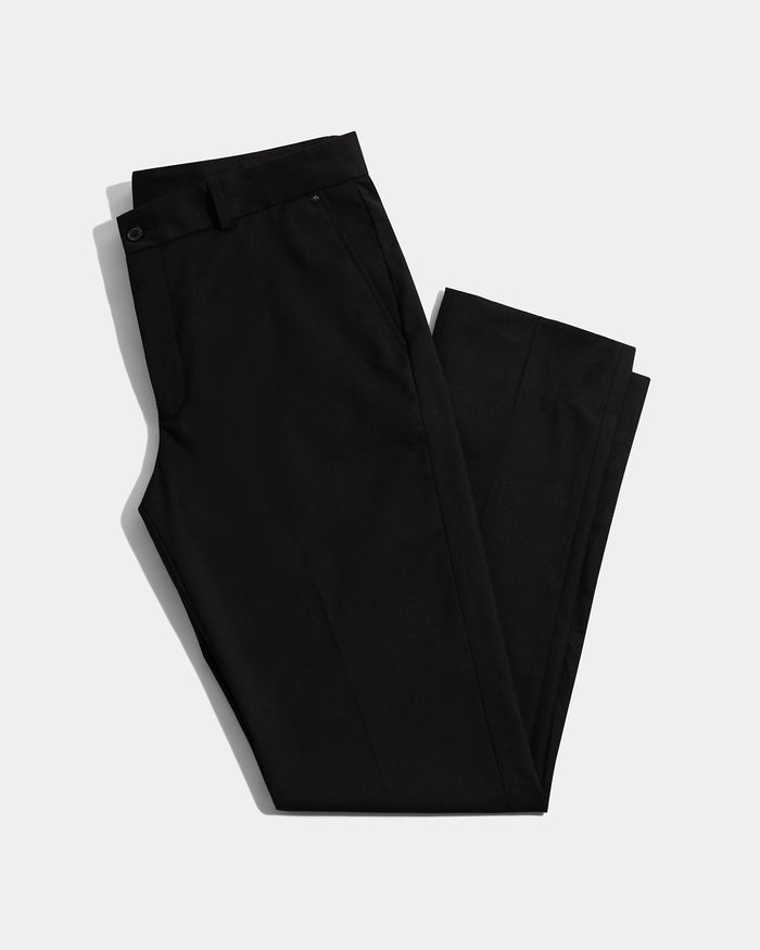 Black Solid Trouser - Black-275