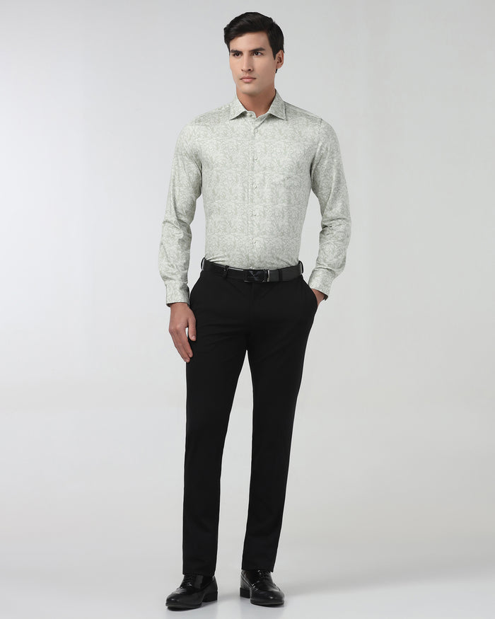 Black Solid Trouser - Oak