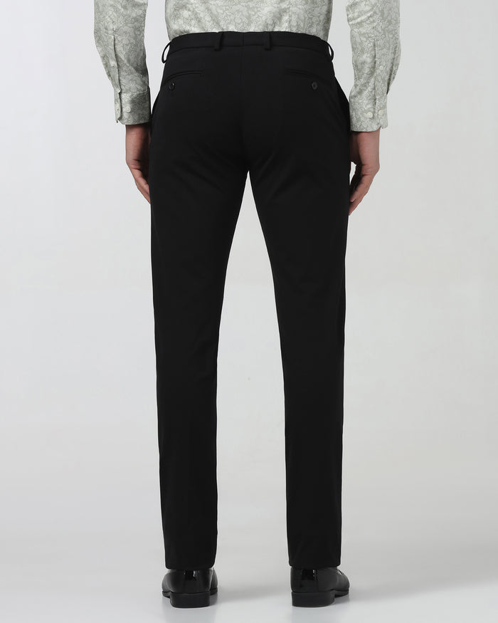 Black Solid Trouser - Oak