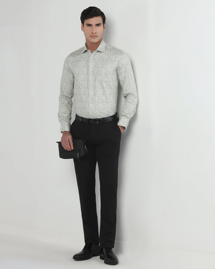 Black Solid Trouser - Oak