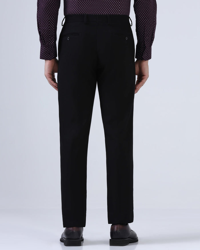 Black Stripe Trouser - Black-277