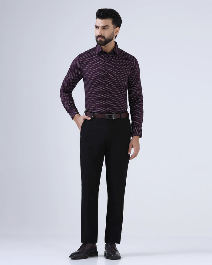 Black Stripe Trouser - Black-277