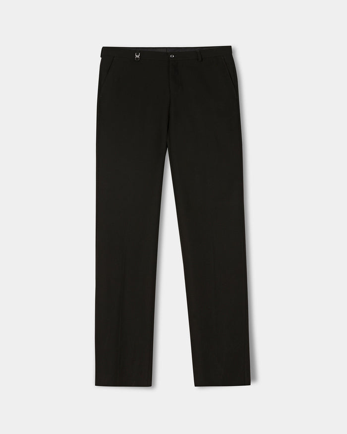 Black Stripe Trouser - Black-277