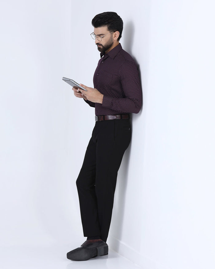 Black Stripe Trouser - Black-277