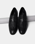 Black Textured Slip On Shoes - Apron