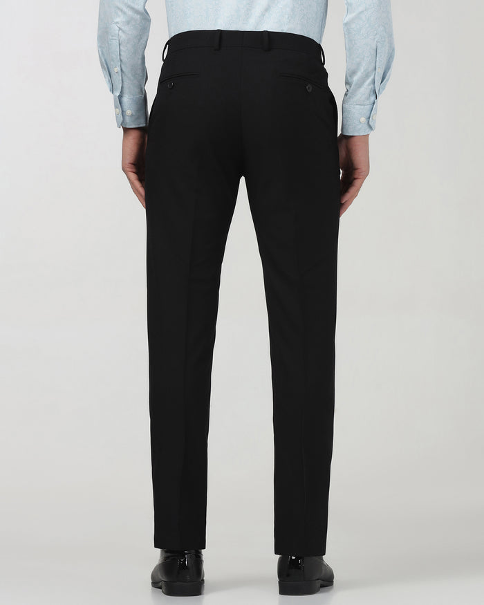 Black Textured Trouser - Black-274