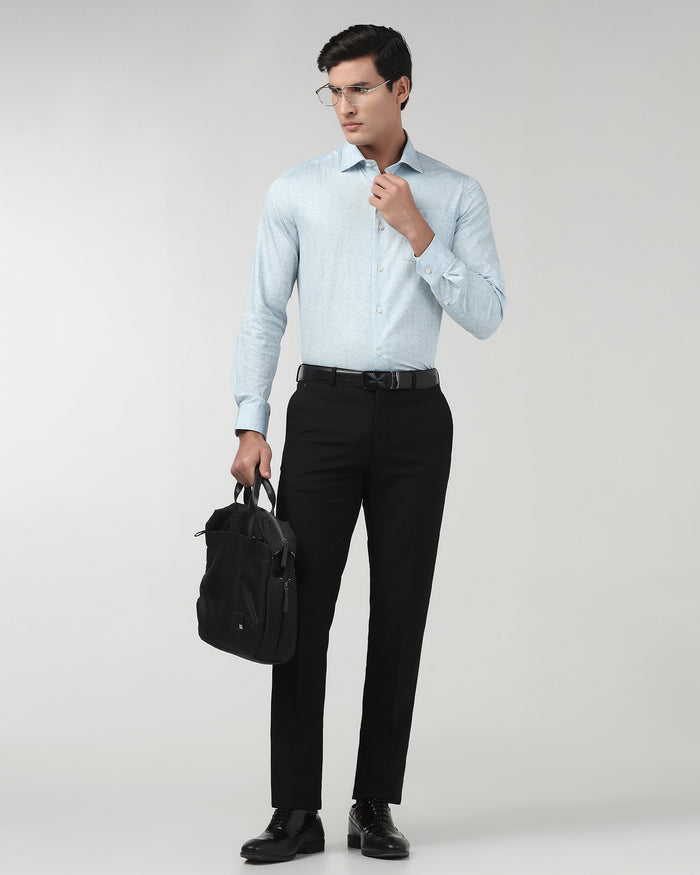 Black Textured Trouser - Black-274