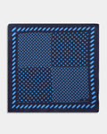 Blue Printed 100% Silk Pocket Square - Ada