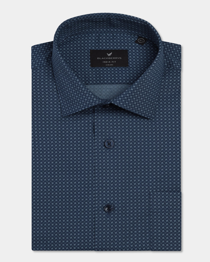 Blue Printed Shirt - Addo