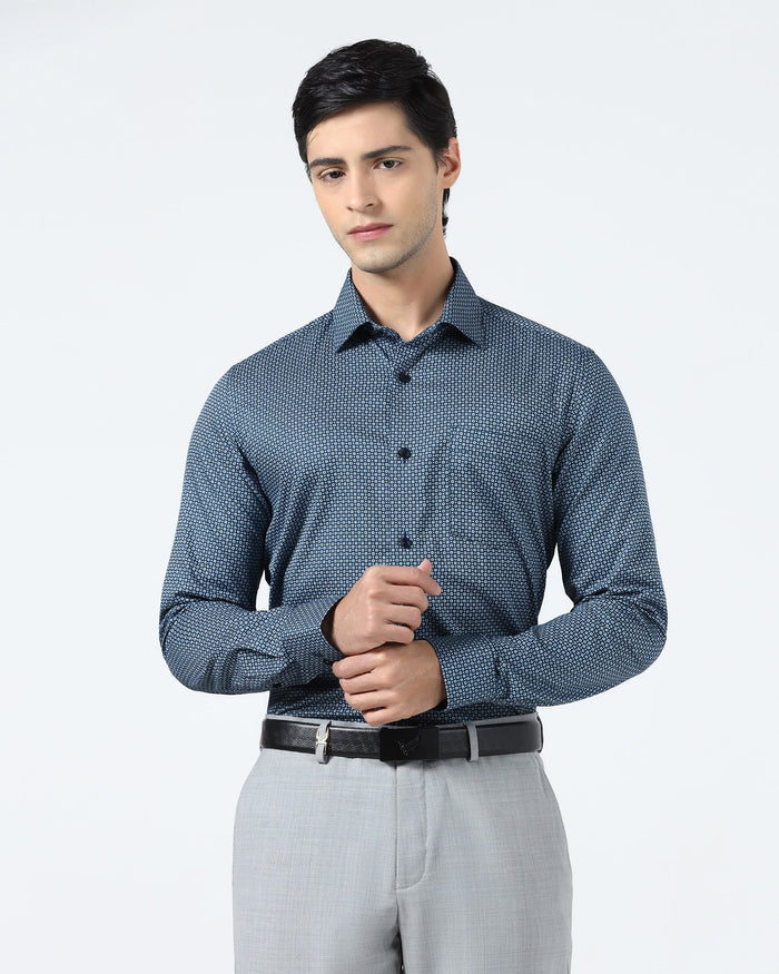 Blue Printed Shirt - Serote